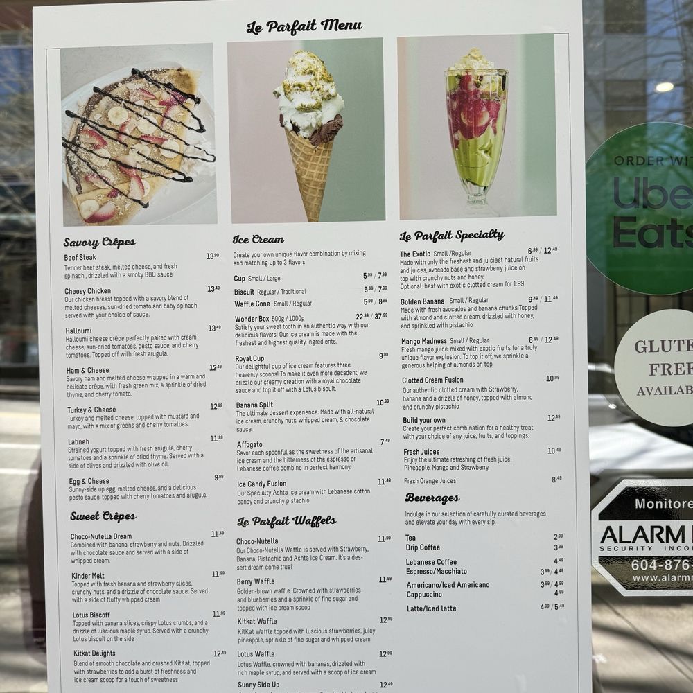 Le Parfait - Menu - Ice Cream & Frozen Yogurt Near Me - Vancouver, British Columbia Le Parfait - Menu - Ice Cream & Frozen Yogurt Near Me - Vancouver, British Columbia