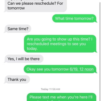 Carmelo's Crew Landscaping - Screenshot of Carmelo NOT SHOWING UP to TWO scheduled appointments. - Landscaping Near Me
