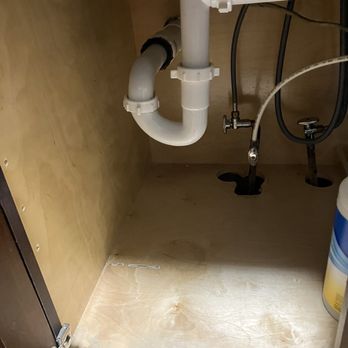 The Fairways at Valle Vista Apartment Homes - Water damage underneath the kitchen sink (how I found it). - Apartments Near Me - Greenwood, Indiana The Fairways at Valle Vista Apartment Homes - Water damage underneath the kitchen sink (how I found it). - Apartments Near Me - Greenwood, Indiana