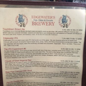 Joyride Brewing - Beer list October 2019 - Breweries Near Me - Edgewater, Colorado