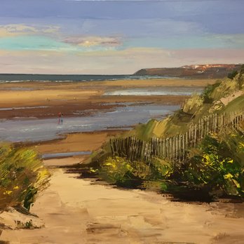 Smith-Klein Gallery - "Balade Sure la Plage - Pros du Touquet" 42" x 45.5" oil painting by Gerard Mortier at SmithKlein Gallery. - Jewelry Near Me - Boulder, Colorado