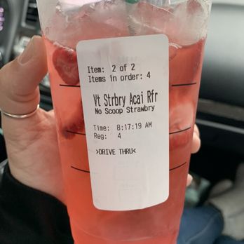 Starbucks - Strawberry Açaí Refresher WITHOUT berries.. that has berries! - Coffee & Tea Near Me - Charlotte, North Carolina Starbucks - Strawberry Açaí Refresher WITHOUT berries.. that has berries! - Coffee & Tea Near Me - Charlotte, North Carolina