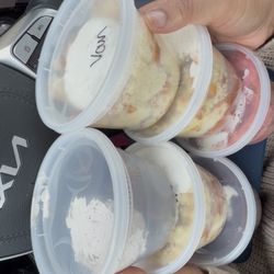 All Things Cake - 6 sample servings: brownie, vanilla, strawberry, lemon, red velvet, and almond