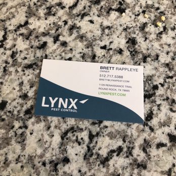 LYNX Pest Control - The main man's card - Pest Control Near Me - Round Rock, Texas LYNX Pest Control - The main man's card - Pest Control Near Me - Round Rock, Texas