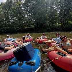 RiverGirl Fishing - Tubes, cooler, happiness, river, trees