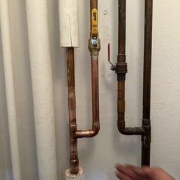 hot water pipe repair.