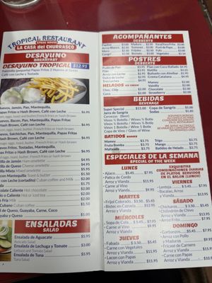 Menu photo 2 Tropical Restaurant Hialeah, FL
