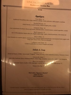 Menu photo 8 Limoncello South New Smyrna Beach, FL
