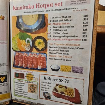 Kamitoku Japanese Hotpot  - MENU APRIL 2026 - Japanese Near Me - Honolulu, Hawaii