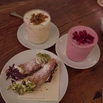 Antico Nuovo - Cannoli, pistachio ice cream, and pomegranate ice cream - Italian Near Me - Los Angeles, California