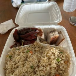 Fried rice charsiu and roast pork