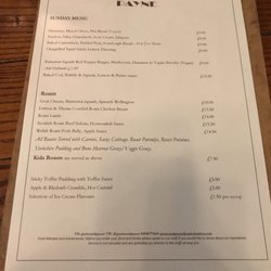 Pratts & Payne - Menu