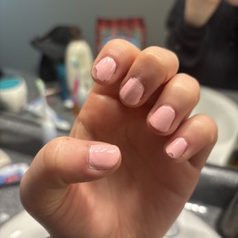 Palace Nail Lounge - This is how my nails look the day after getting them done. Not only were they painted so bad but they started chipping immediately. - Nail Salons Near Me - Mesa, Arizona