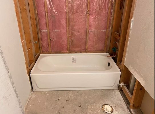 Bathroom Remodel - Bathroom remodel due to a water leak under the bathtub. Will follow up with more pictures as the job progresses. Call C & G Plumbing for any and all plumbing needs.