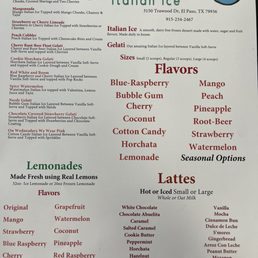 Menu side 1 Menu side 1
