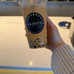 Thai ice tea with boba. Thai ice tea with boba.