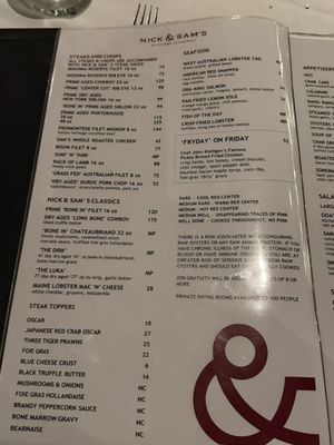 Menu photo 3 Nick & Sam's Dallas, TX Menu photo 3 Nick & Sam's Dallas, TX