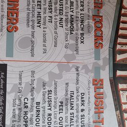 Tom Davis Saloon - Beer c**** and slush tails menu