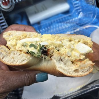 Zaza Juice - In-house made egg salad bagel sandwich. - Juice Bars & Smoothies Near Me - Jacksonville, Florida