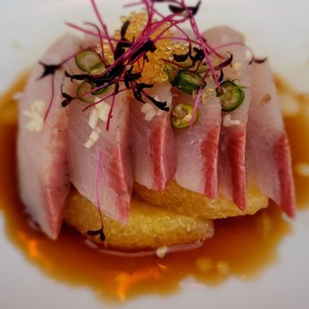 Uchi Dallas - Sashimi over a bed of mandarines - Japanese Near Me - Dallas, Texas