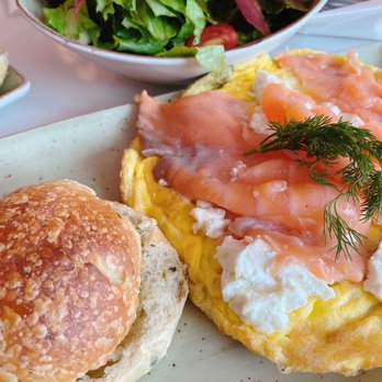 Aviv Immigrant Kitchen - smoked salmon and goat cheese fritatta-sunday morning brunch ahhh! - Mediterranean Near Me - Toronto, Ontario