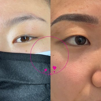 Lulu's Eyebrow Bar - Before and After. Nano/Ombre Combo Brows. - Permanent Makeup Near Me - Cranberry Township, Pennsylvania Lulu's Eyebrow Bar - Before and After. Nano/Ombre Combo Brows. - Permanent Makeup Near Me - Cranberry Township, Pennsylvania