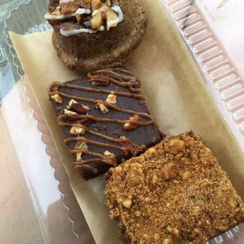 Blooming Lotus Bakery - Vegan goodies! Cinnamon bun, turtle brownie, and apple pie bar. - Bakeries Near Me - Milwaukee, Wisconsin