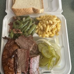 Texas Cooler - BBQ Two Meat Plate, Combo with drink $14.29.