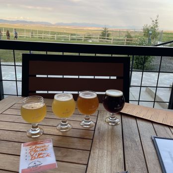 Bridger Brewing - three beers on a table - Brewpubs Near Me - Three Forks, Montana