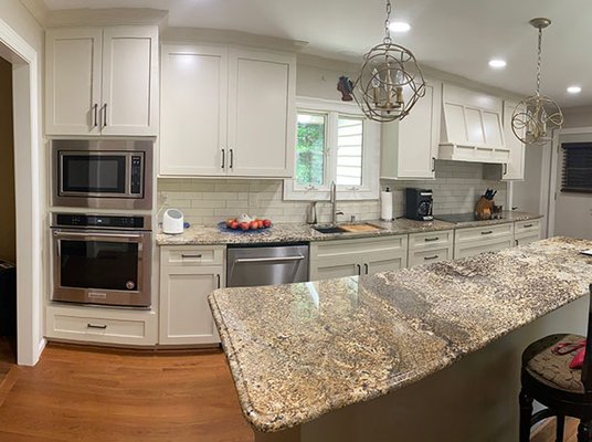 Kitchen Remodel 2022 - This kitchen was an one and was in bad shape. This client is an artist so she had stenciled every cabinet door with a rose on All the cabinet doors too!
