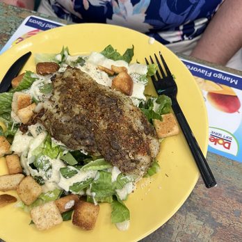 Hook’d Pier Bar & Grill - Caesar salad with blackened grouper - New American Near Me - Panama City Beach, Florida