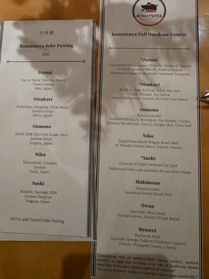 Menu photo 2 Komatsuya San Diego, CA