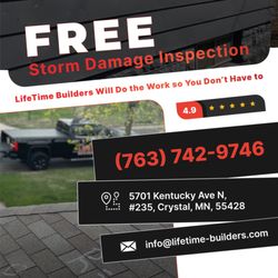 Life Time Builders - Book your free storm damage inspection today!
