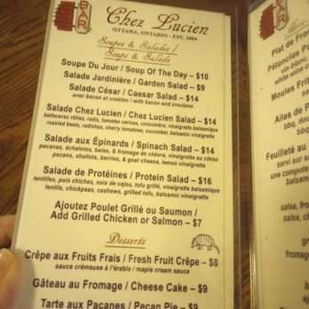 Chez Lucien - Menu February 2024. - Bars Near Me - Ottawa, Ontario