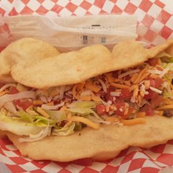 Yellowman Fry Bread - Hungryman steak and cheese.