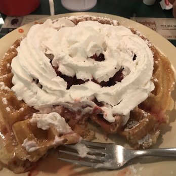 Owl Diner - Deluxe strawberry waffle! $6.99 - Diners Near Me - Lowell, Massachusetts