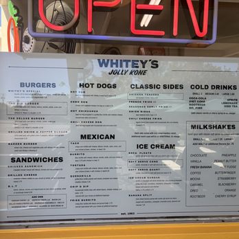 Whitey's Jolly Kone - Menu - Burgers Near Me - West Sacramento, California