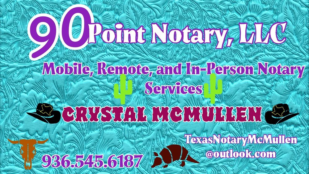 90 POINT NOTARY Updated April 2024 Kennard, Texas Notaries