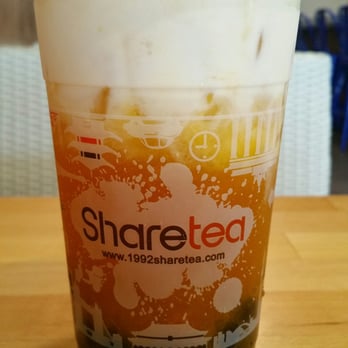 Sharetea - Mango green tea crema with boba is always my favorite :) - Coffee & Tea Near Me - Fullerton, California