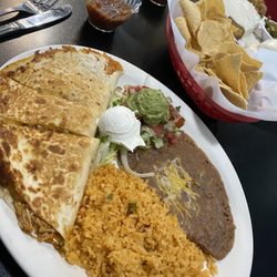 CW’s Authentic Tex-Mex Cuisine - Shredded chicken quesadilla