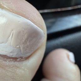This is what my pedicure looked like leaving the building.... This picture was taken driving home.
