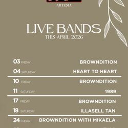 Gerry's Grill - April Band Line Up