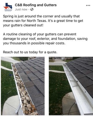 C&B Roofing and Gutters Logo