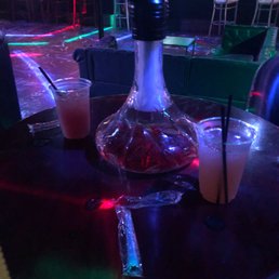 Sex on the beach, blueberry mint hookah, and peach henny