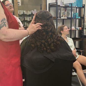 Sassafras Salon And Spa - Brides hair being done. - Hair Salons Near Me - Columbus, Indiana Sassafras Salon And Spa - Brides hair being done. - Hair Salons Near Me - Columbus, Indiana