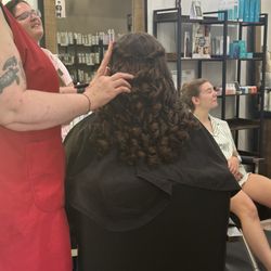 Sassafras Salon And Spa - Brides hair being done.