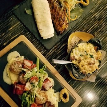 Toro Scottsdale - Snapper entree, scallops and pork belly over polenta entree (highly highly recommend) and side order of pork belly Mac n cheese - Latin American Near Me - Scottsdale, Arizona Toro Scottsdale - Snapper entree, scallops and pork belly over polenta entree (highly highly recommend) and side order of pork belly Mac n cheese - Latin American Near Me - Scottsdale, Arizona