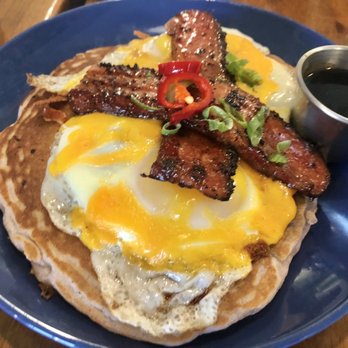 Wake ‘n Bacon - Ube Flap Jack Stack - Breakfast & Brunch Near Me - Chicago, Illinois Wake ‘n Bacon - Ube Flap Jack Stack - Breakfast & Brunch Near Me - Chicago, Illinois