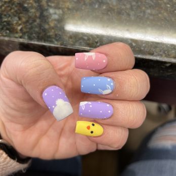 Luxury Nail Spa 1 - Easter themed full set gel acrylic - Nail Salons Near Me - Dayton, Ohio Luxury Nail Spa 1 - Easter themed full set gel acrylic - Nail Salons Near Me - Dayton, Ohio