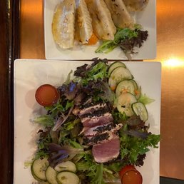 Potstickers & Sesame Tuna Salad